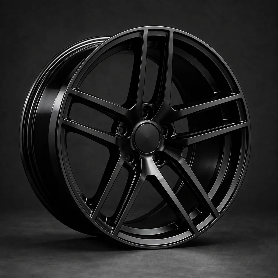 AI finish concept: Gloss black on the same split-spoke wheel