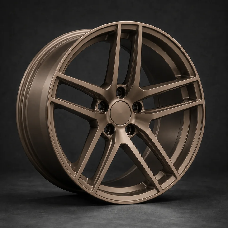 AI finish concept: Matte bronze on the same split-spoke wheel