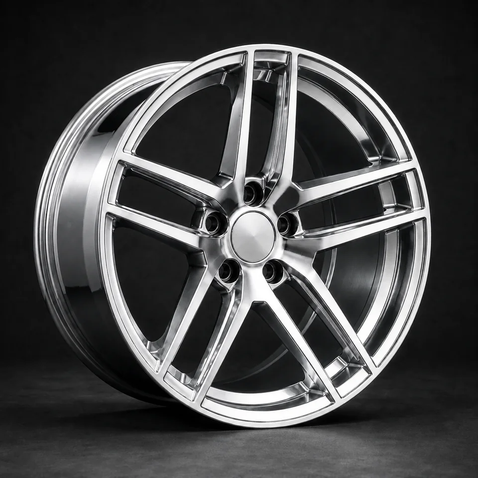AI finish concept: Mirror polished on the same split-spoke wheel