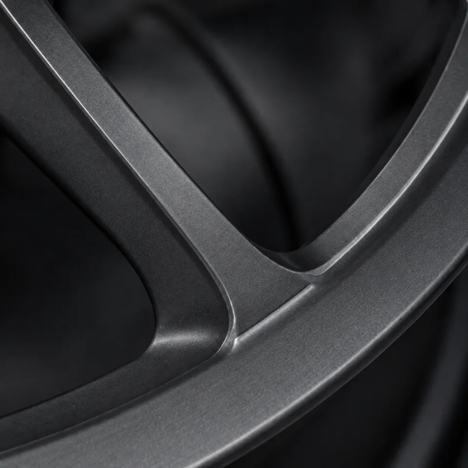 satin graphite wheel finish detail for a design brief