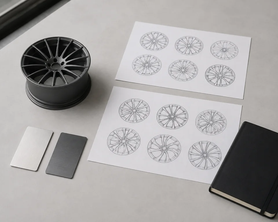 Wheel design model and finish references for a client project