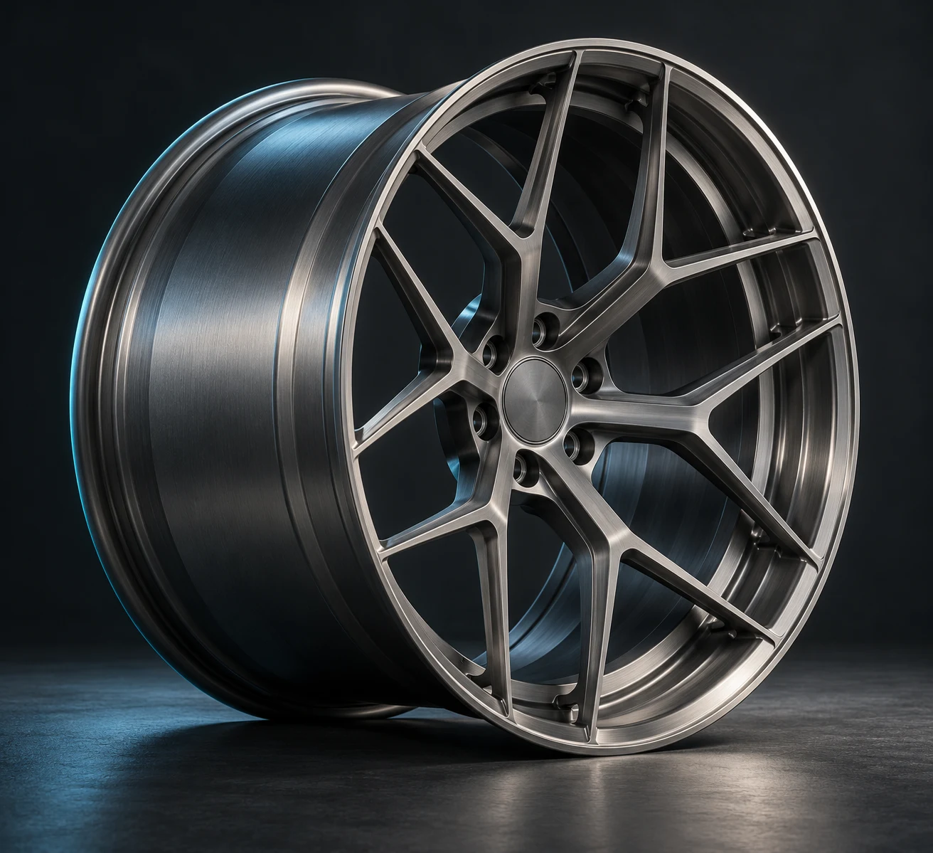 Deep-lip staggered custom forged aluminum wheel for Corvette builds