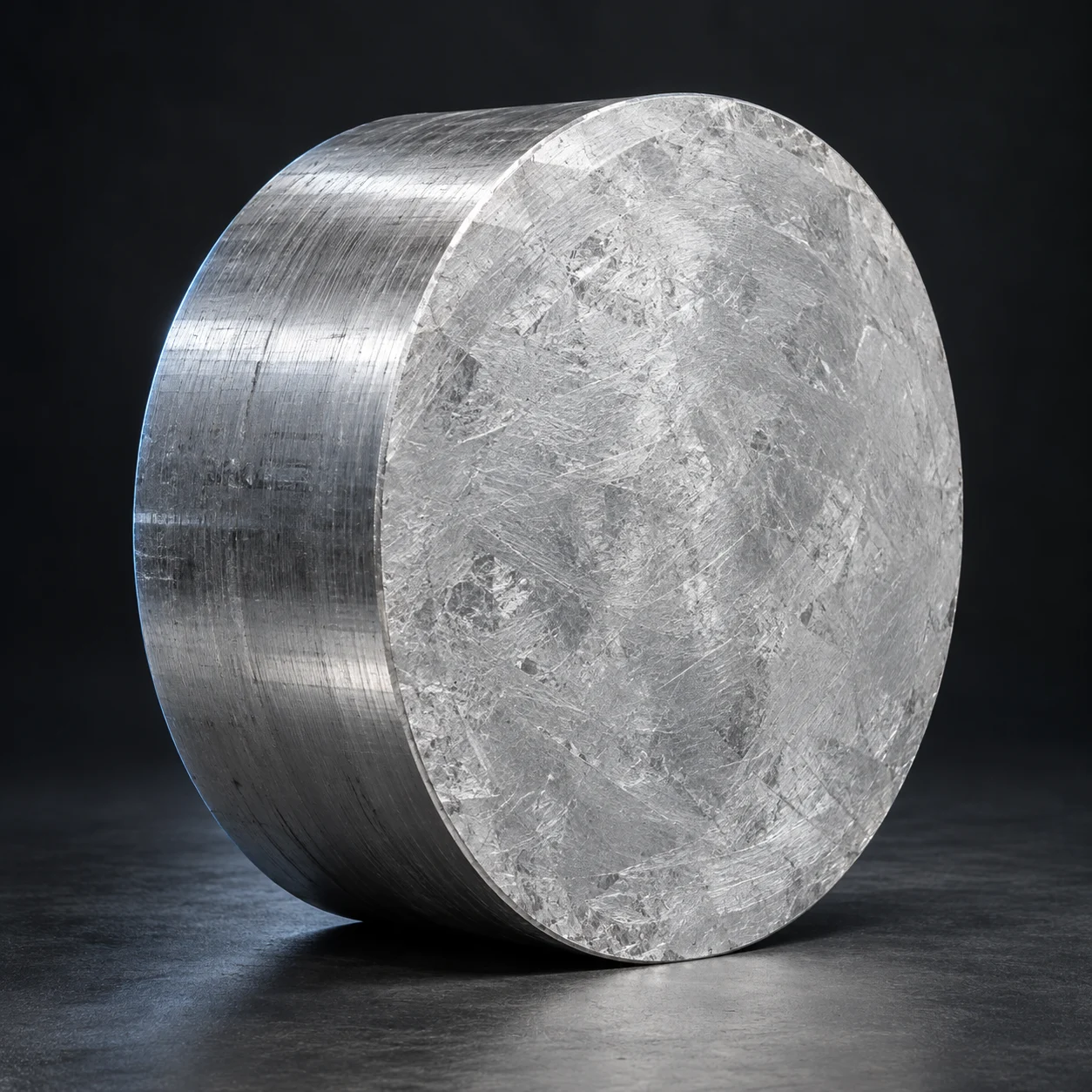Photoreal forged aluminum wheel blank billet before CNC machining