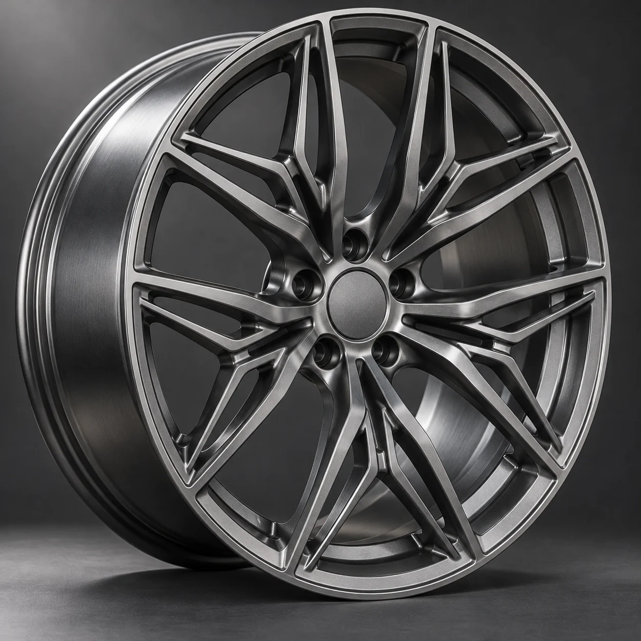 Illustrative deep-concave forged wheel with alternate geometry, studio product shot